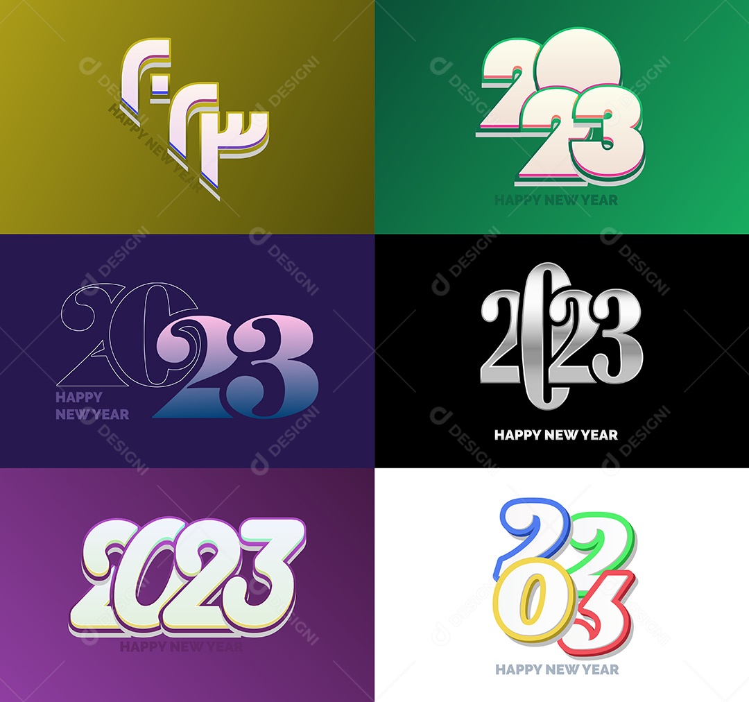 Logotipos 2023 Feliz Ano Novo Vetor EPS