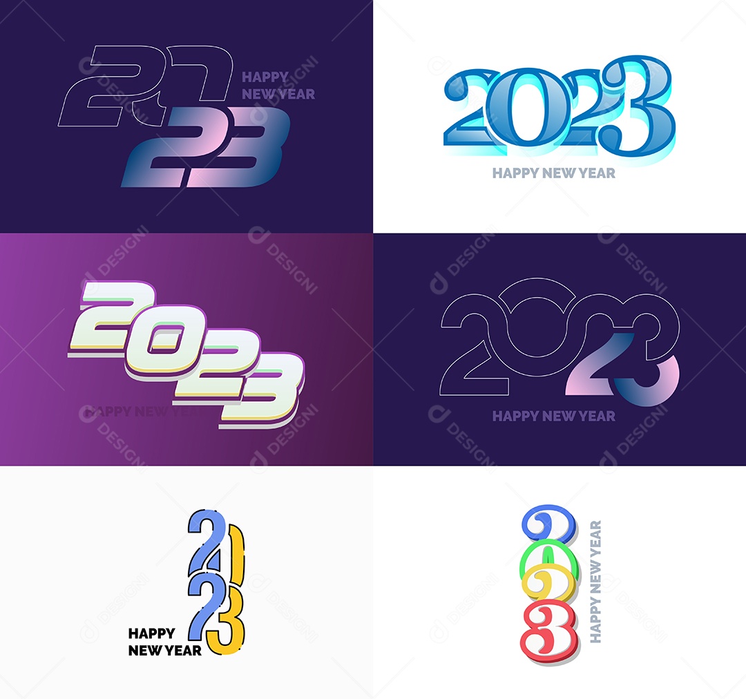 Logotipos 2023 Feliz Ano Novo Vetor EPS