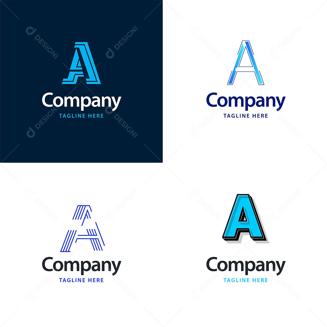 Logo A Personalizada Logotipos Modernos Vetor EPS