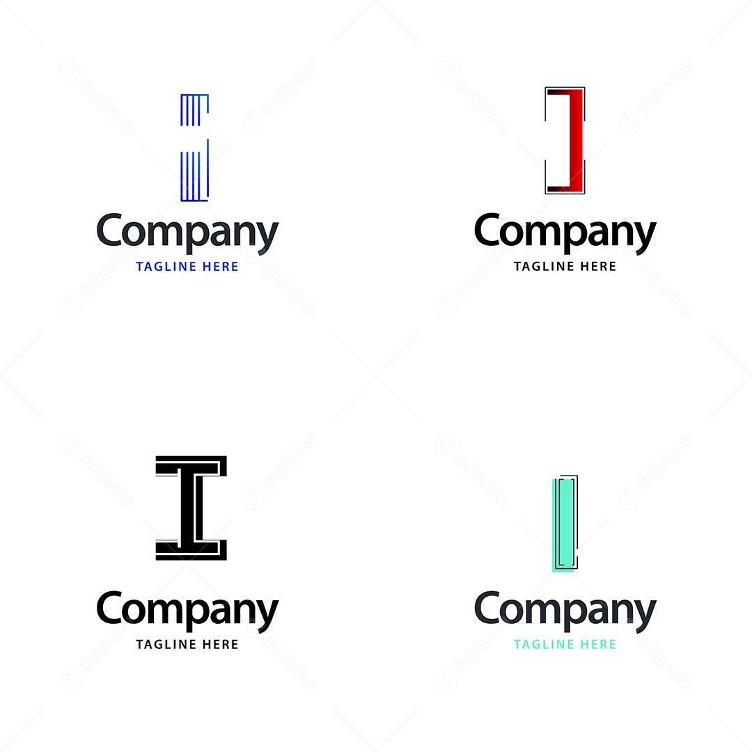 Logo I Personalizada Logotipos Modernos Vetor EPS
