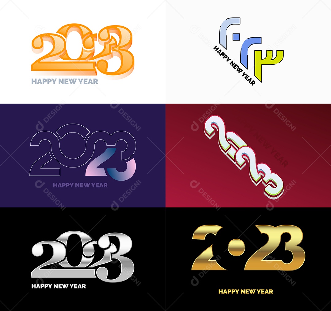 Logotipos 2023 Feliz Ano Novo Vetor EPS