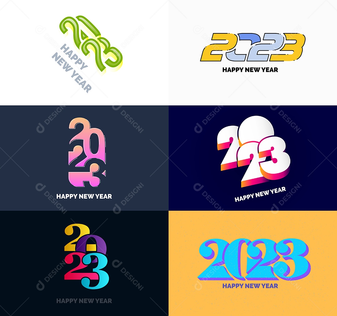 Logotipos 2023 Feliz Ano Novo Vetor EPS