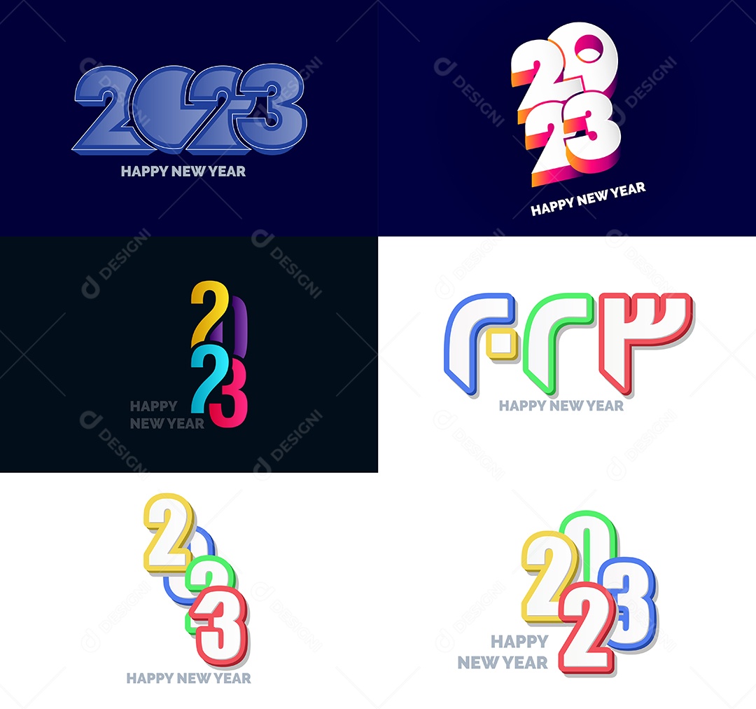 Logotipos 2023 Feliz Ano Novo Vetor EPS