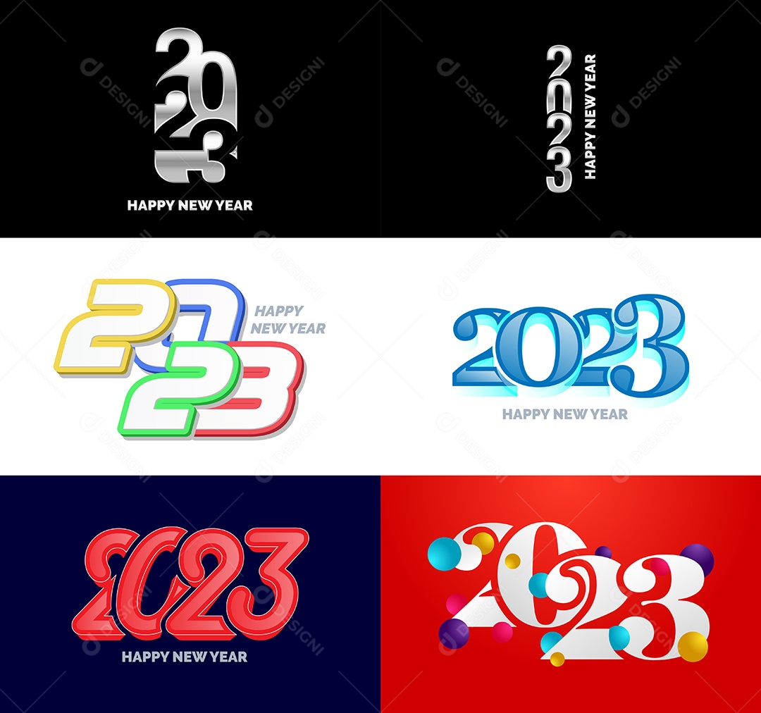Logotipos 2023 Feliz Ano Novo Vetor EPS