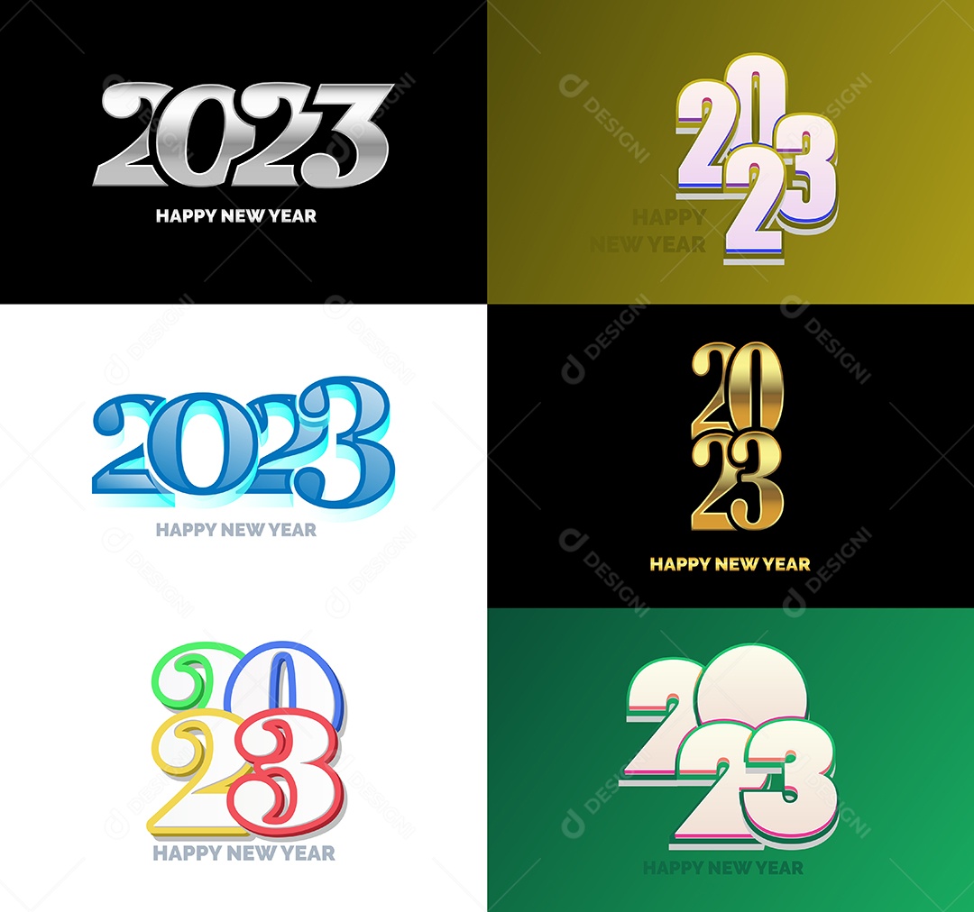 Logotipos 2023 Feliz Ano Novo Vetor EPS
