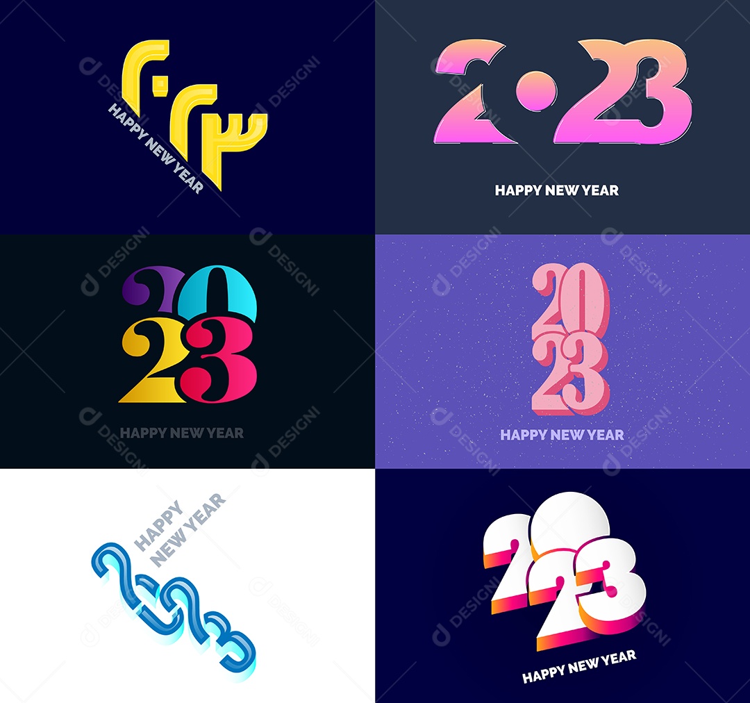 Logotipos 2023 Feliz Ano Novo Vetor EPS
