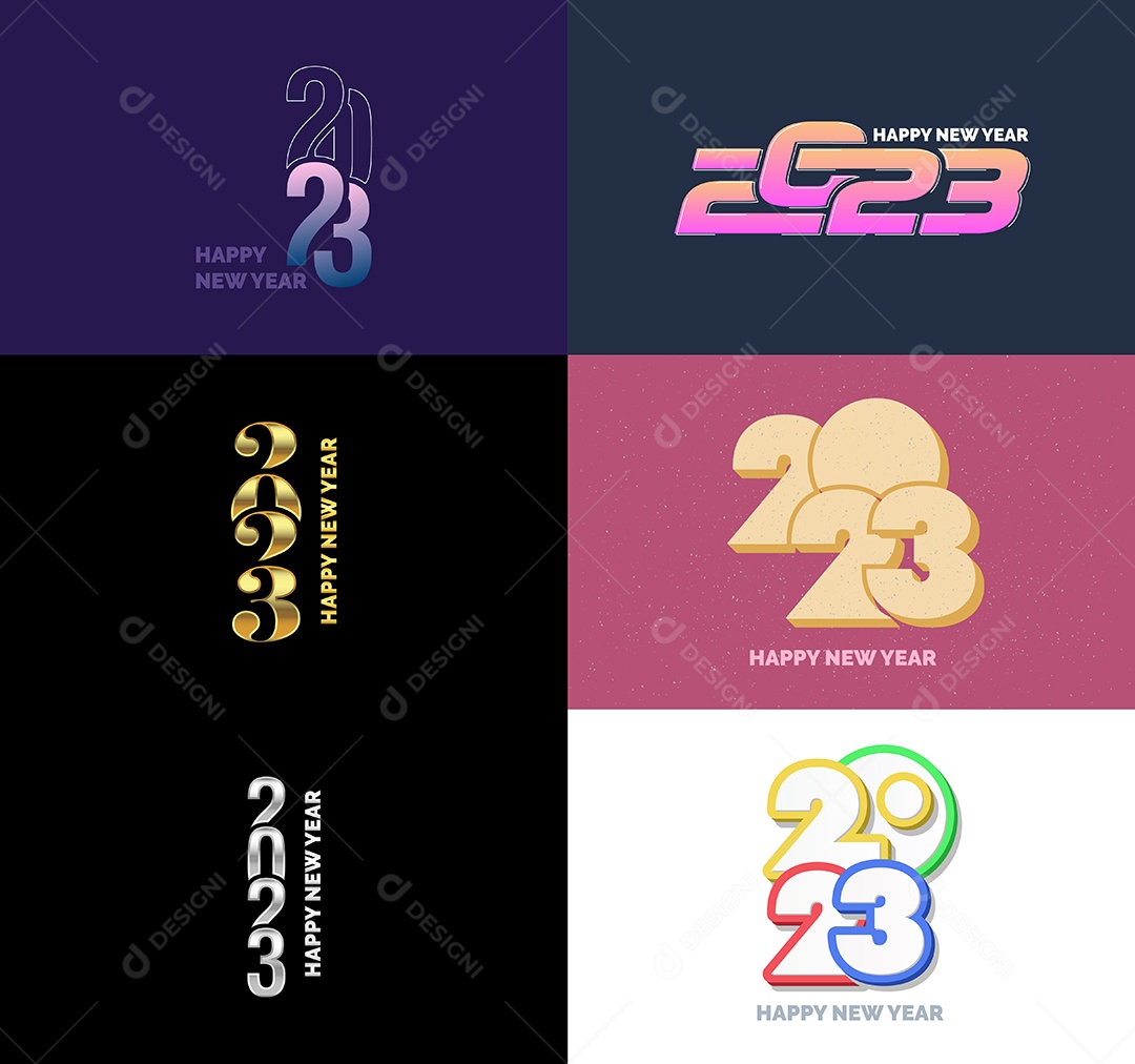 Logotipos 2023 Feliz Ano Novo Vetor EPS