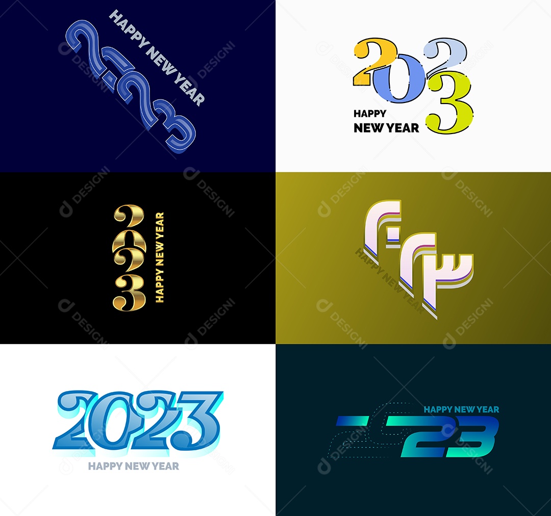 Logotipos 2023 Feliz Ano Novo Vetor EPS