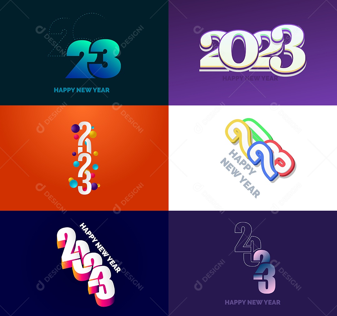 Logotipos 2023 Feliz Ano Novo Vetor EPS