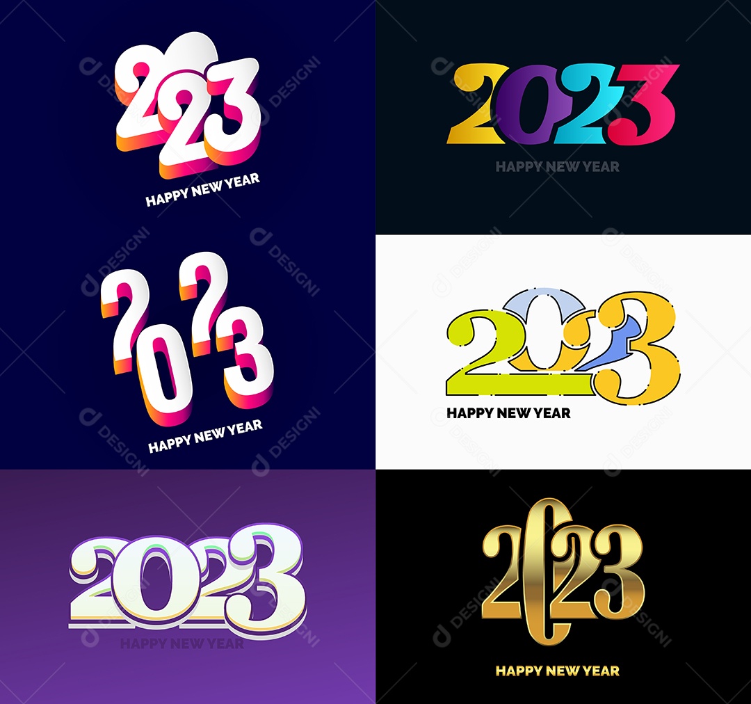 Logotipos 2023 Feliz Ano Novo Vetor EPS