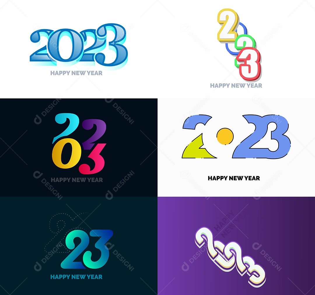 Logotipos 2023 Feliz Ano Novo Vetor EPS