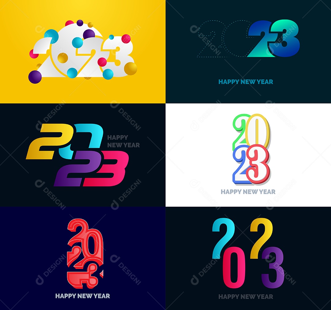 Logotipos 2023 Feliz Ano Novo Vetor EPS