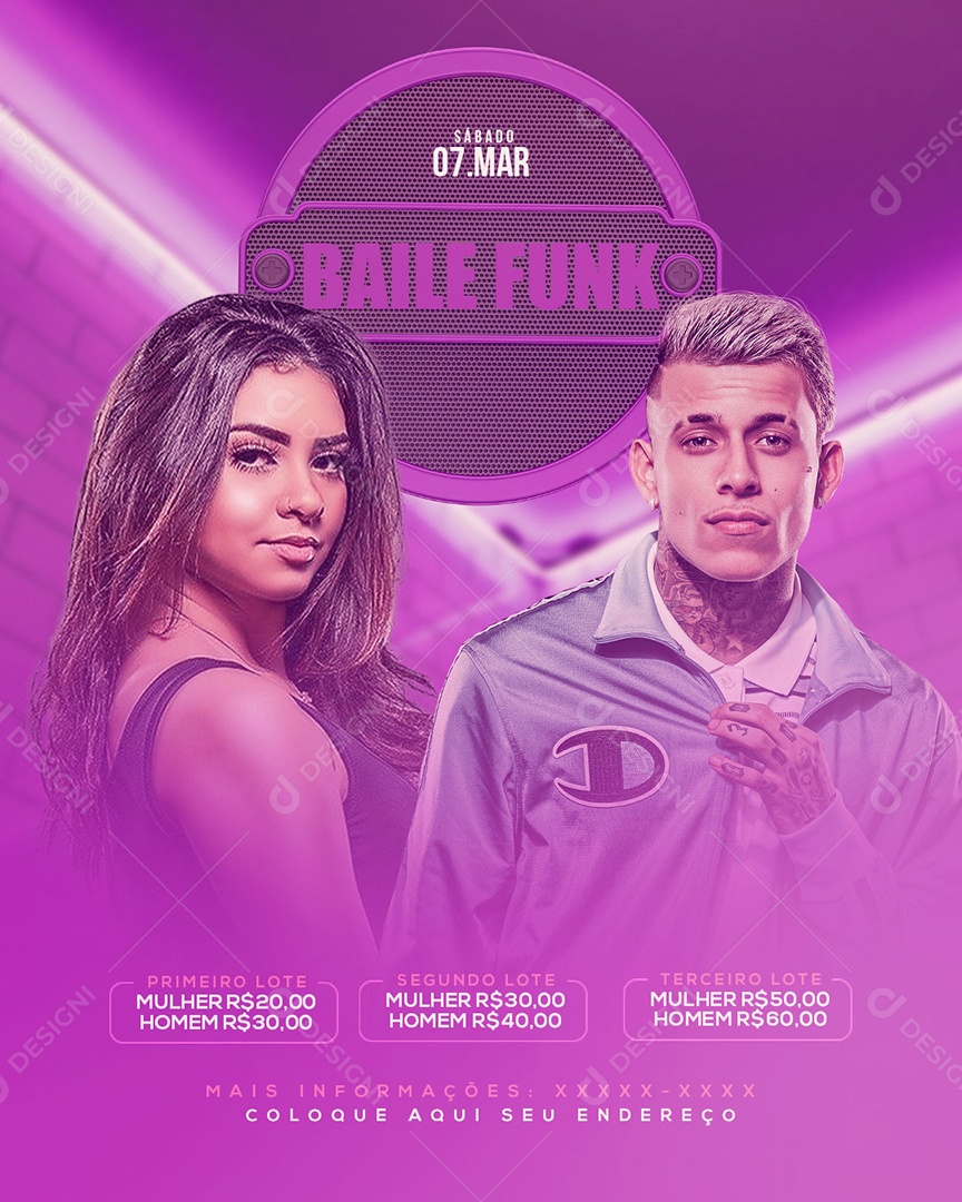 Flyer Baile Funk Social Media PSD Editável