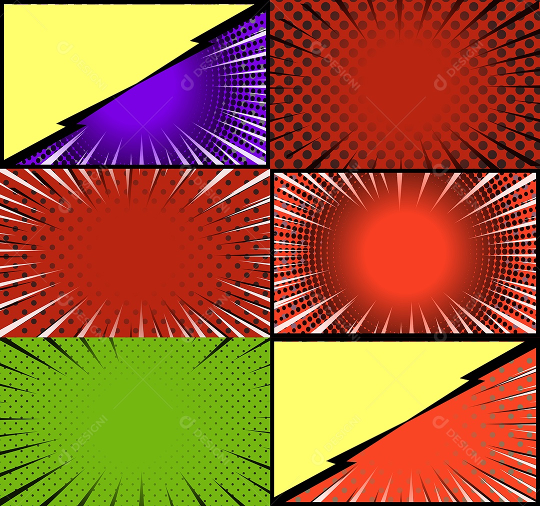 Vetor Retrô De Fundo Em Quadrinhos Coloridos Vetor EPS