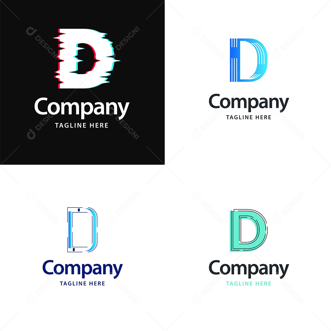 Logo D Personalizada Logotipos Modernos Vetor EPS