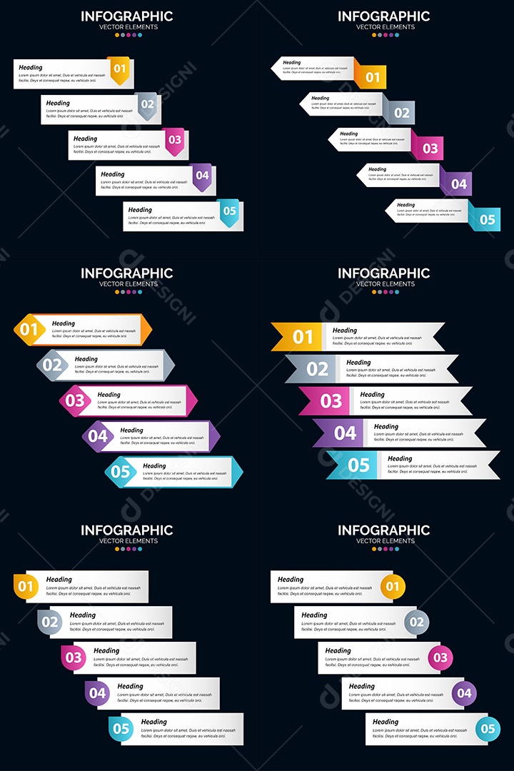 Pacote de Infográficos Vetoriais Vetor EPS