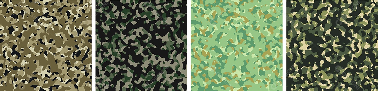 Padrão Conjunto fundo Camuflagem Vetor EPS