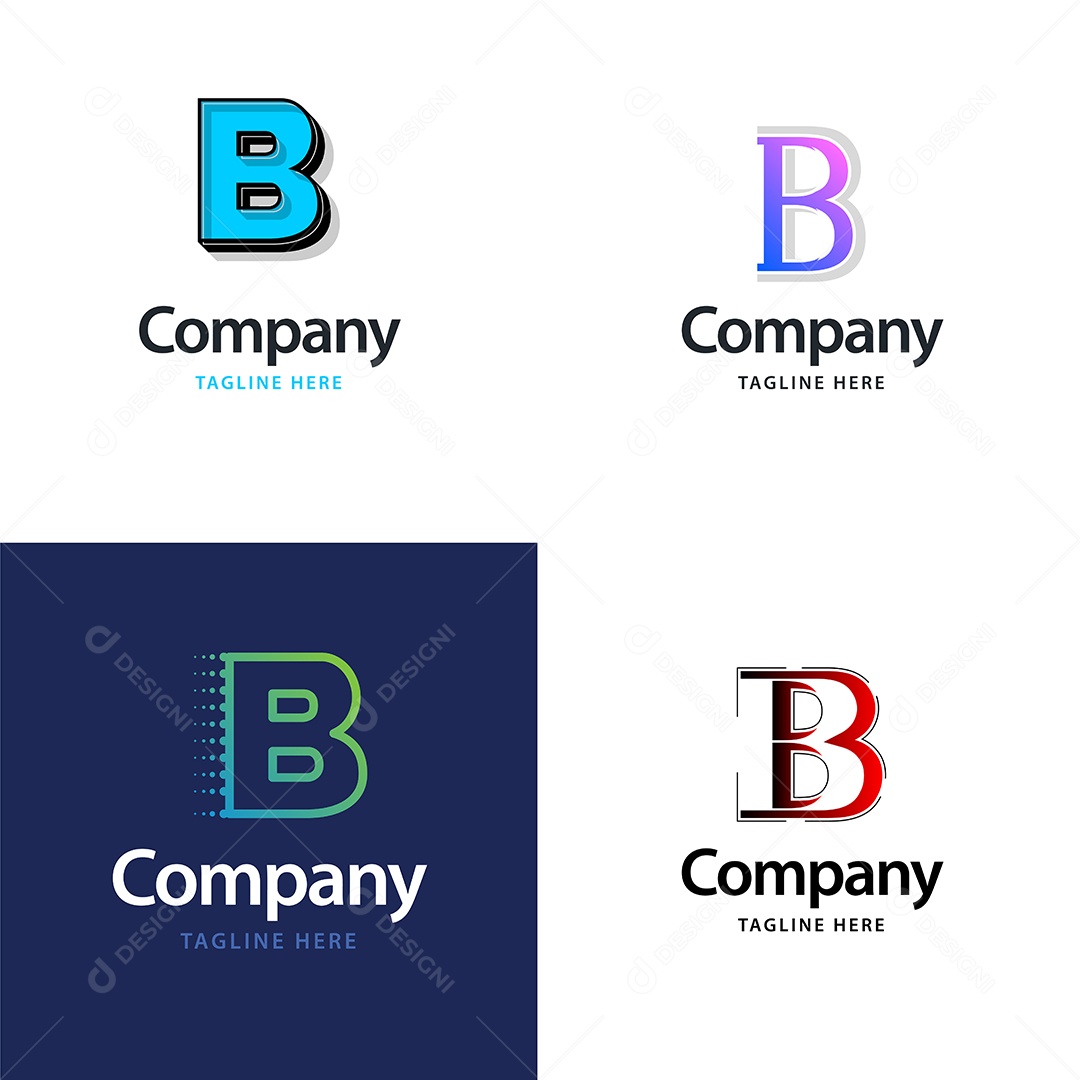 Logo B Personalizada Logotipos Modernos EPS