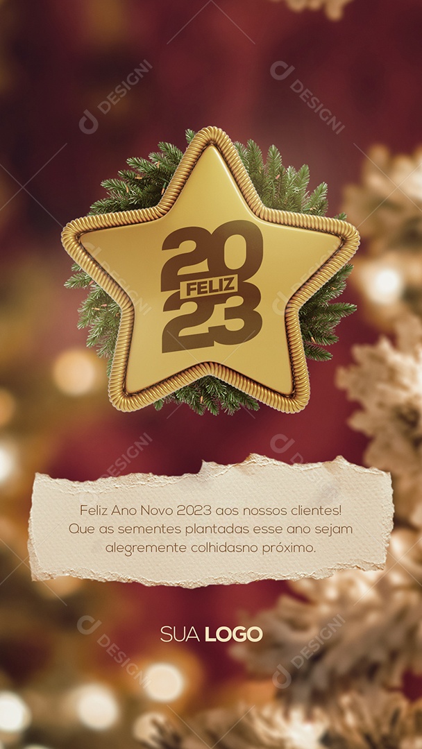 Feliz Ano Novo 2023 Social Media PSD Editável