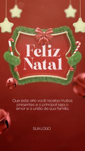 Feliz Natal 25 de Dezembro Story Social Media PSD Editável