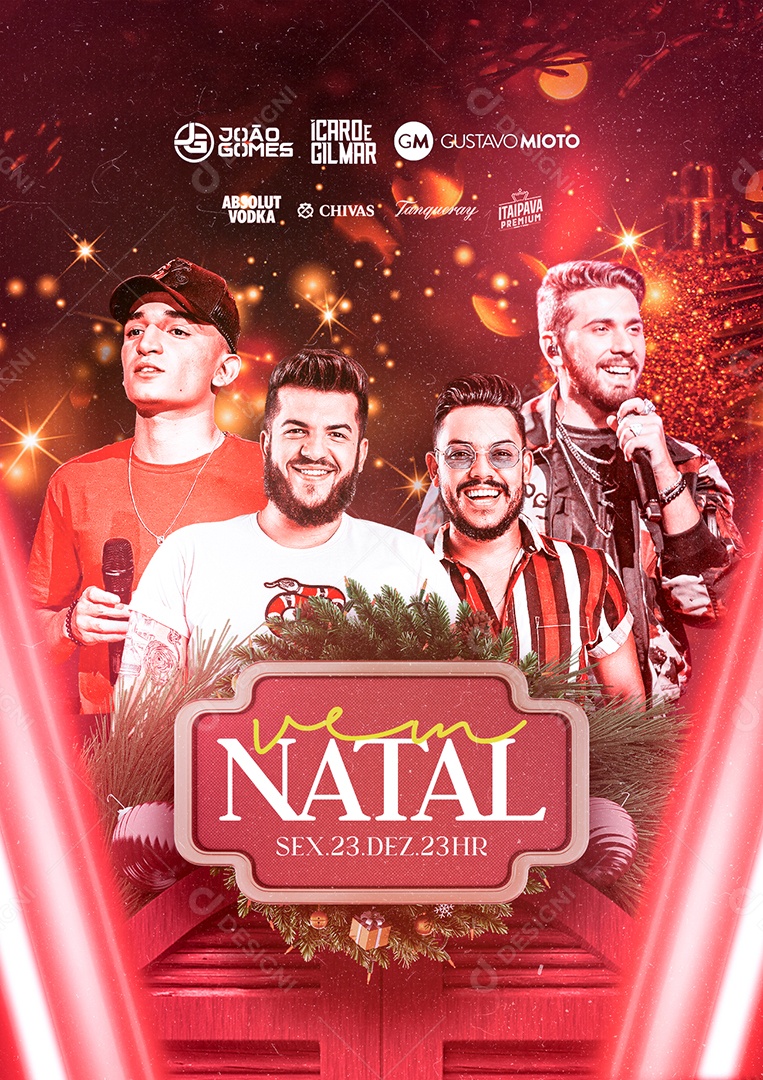 Vem Natal João Gomes Ícaro e Gilmar Gustavo Mioto Flyers Social Media PSD Editável