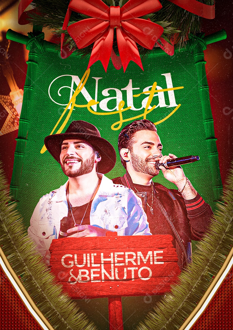 Natal Fest Guilherme & Benuto Flyer Social Media PSD Editável
