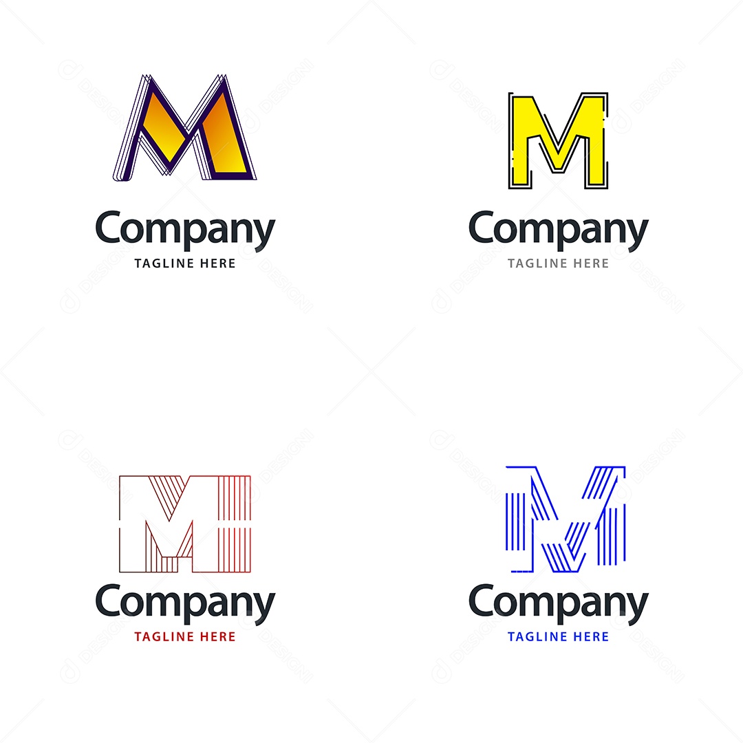 Logo M Personalizada Logotipos Modernos EPS