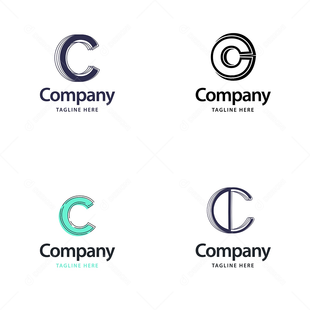 Logo C Personalizada Logotipos Modernos EPS