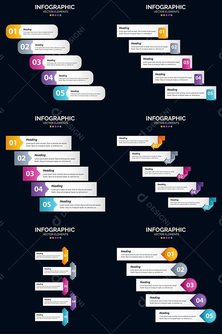 Pacote de Infográficos Vetoriais Vetor EPS