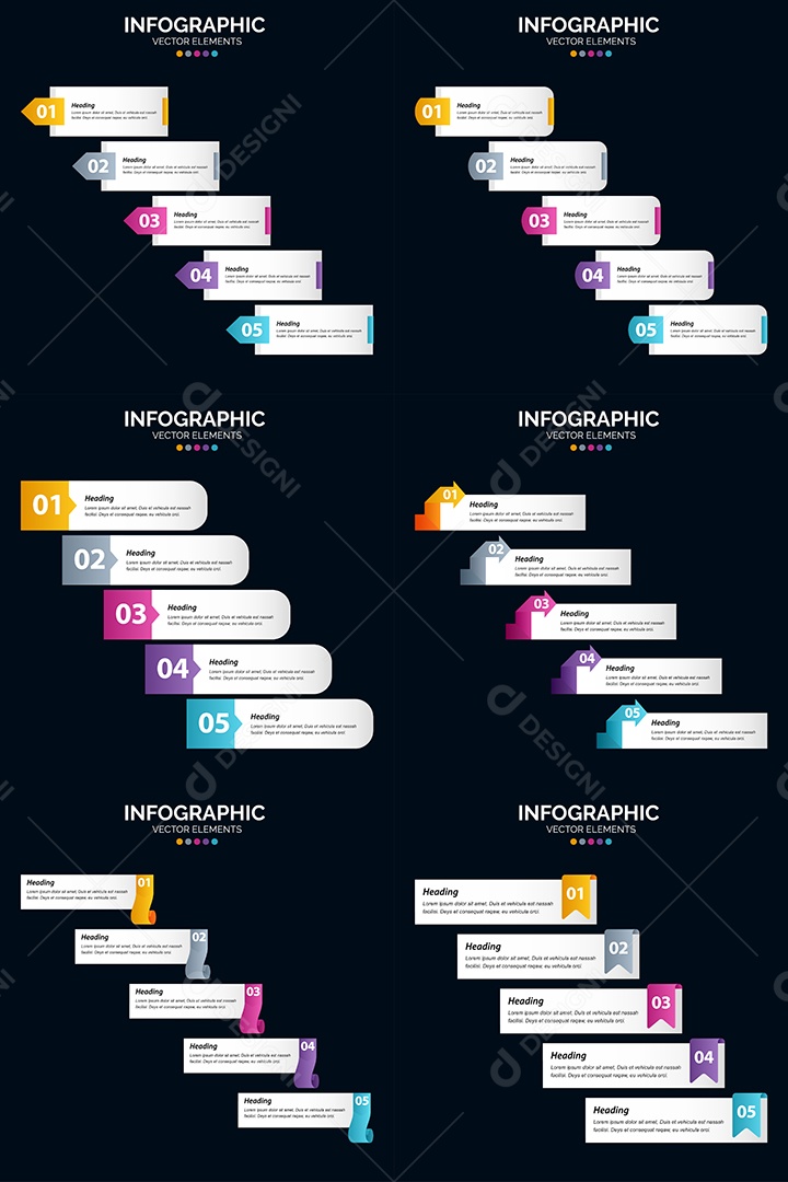 Pacote de Infográficos Vetoriais Vetor EPS