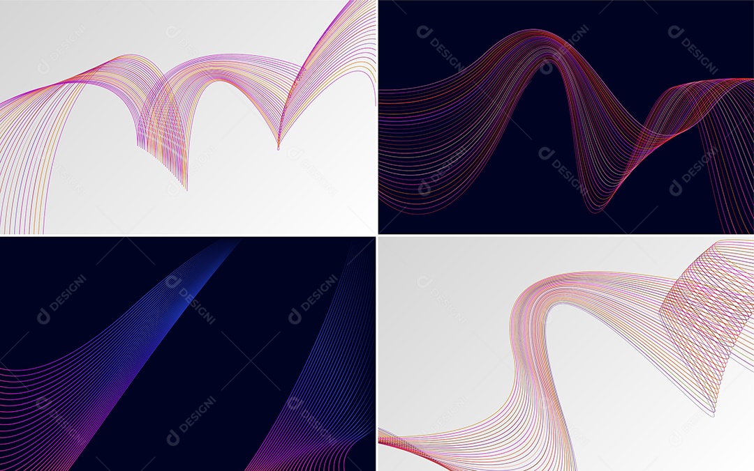 Ondas Sonoras Coloeridas Dinâmicas De Linhas Mínimas Vetor EPS