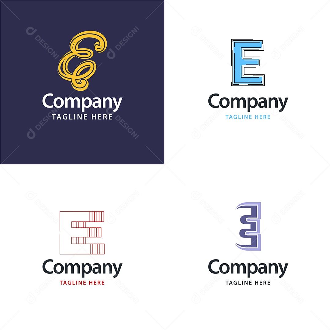Logo E Personalizada Logotipos Modernos EPS