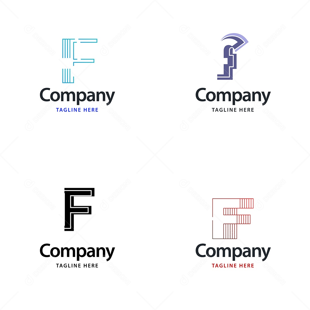 Logo F Personalizada Logotipos Modernos EPS