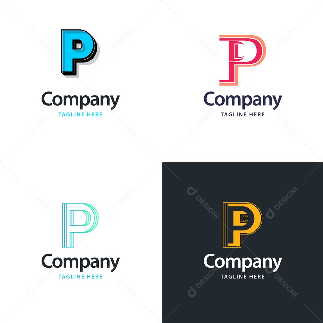 Logo P Personalizada Logotipos Modernos EPS