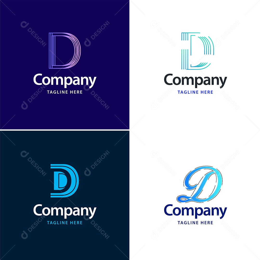 Logo D Personalizada Logotipos Modernos EPS