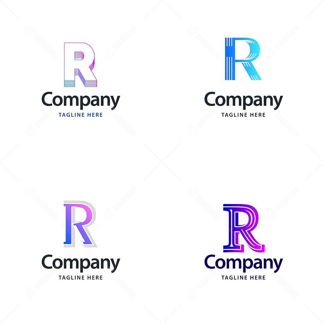 Logo R Personalizada Logotipos Modernos Vetor EPS