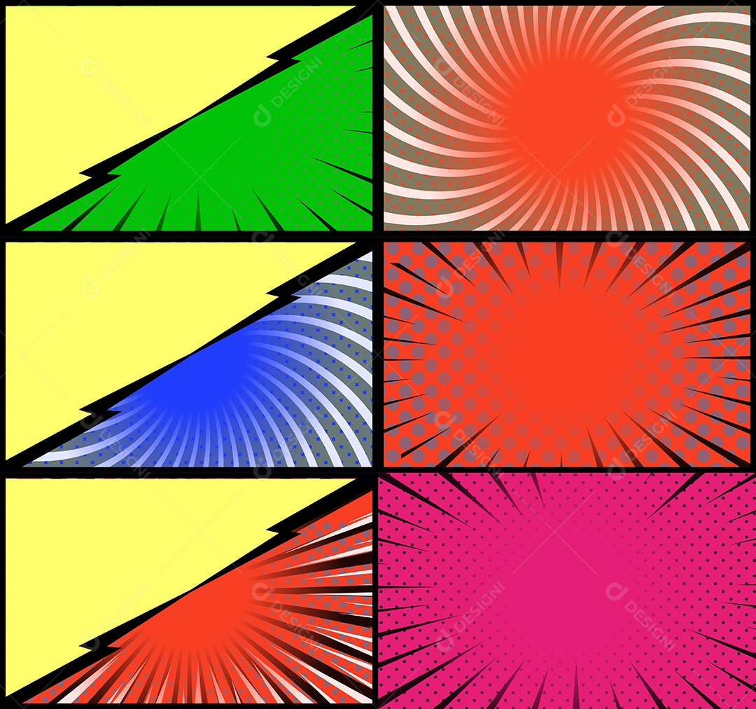 Vetor Retrô De Fundo Em Quadrinhos Coloridos Vetor EPS