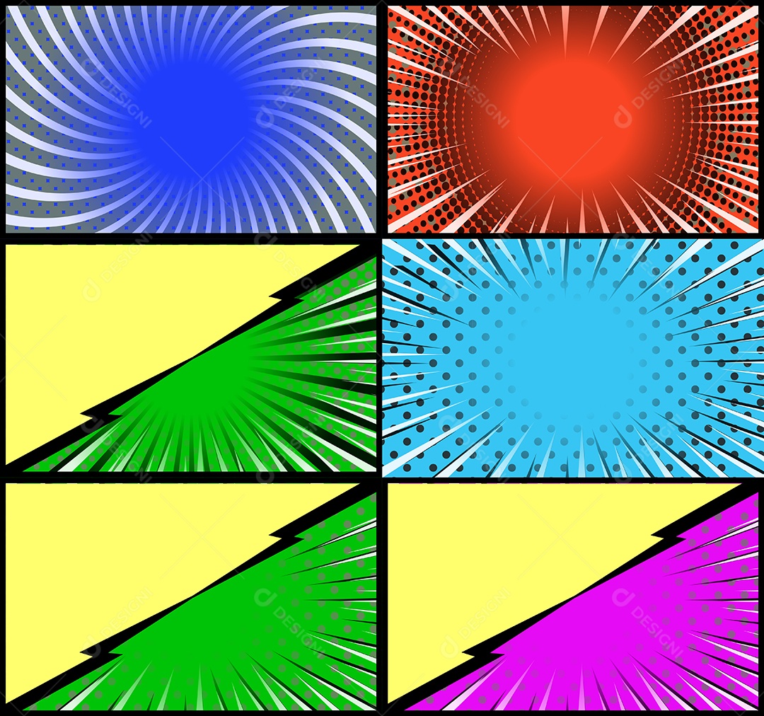 Vetor Retrô De Fundo Em Quadrinhos Coloridos Vetor EPS