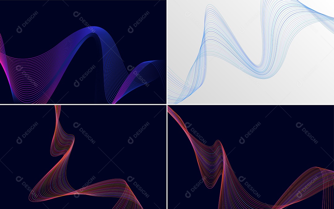 Ondas Sonoras Coloridas Dinâmicas De Linhas Vetor EPS
