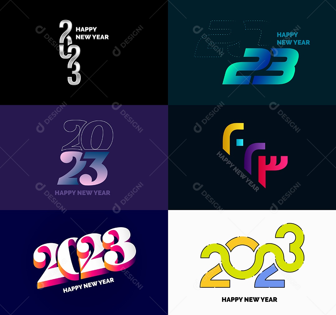 Logotipos 2023 Feliz Ano Novo Vetor EPS
