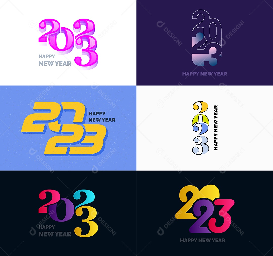 Logotipos 2023 Feliz Ano Novo Vetor EPS
