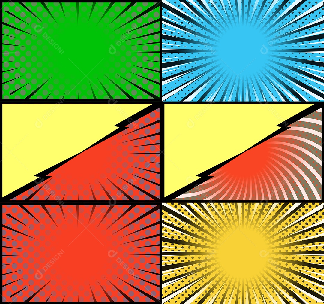 Vetor Retrô De Fundo Em Quadrinhos Coloridos Vetor EPS