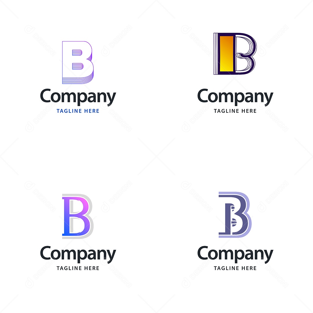 Logo B Personalizada Logotipos Modernos Vetor EPS
