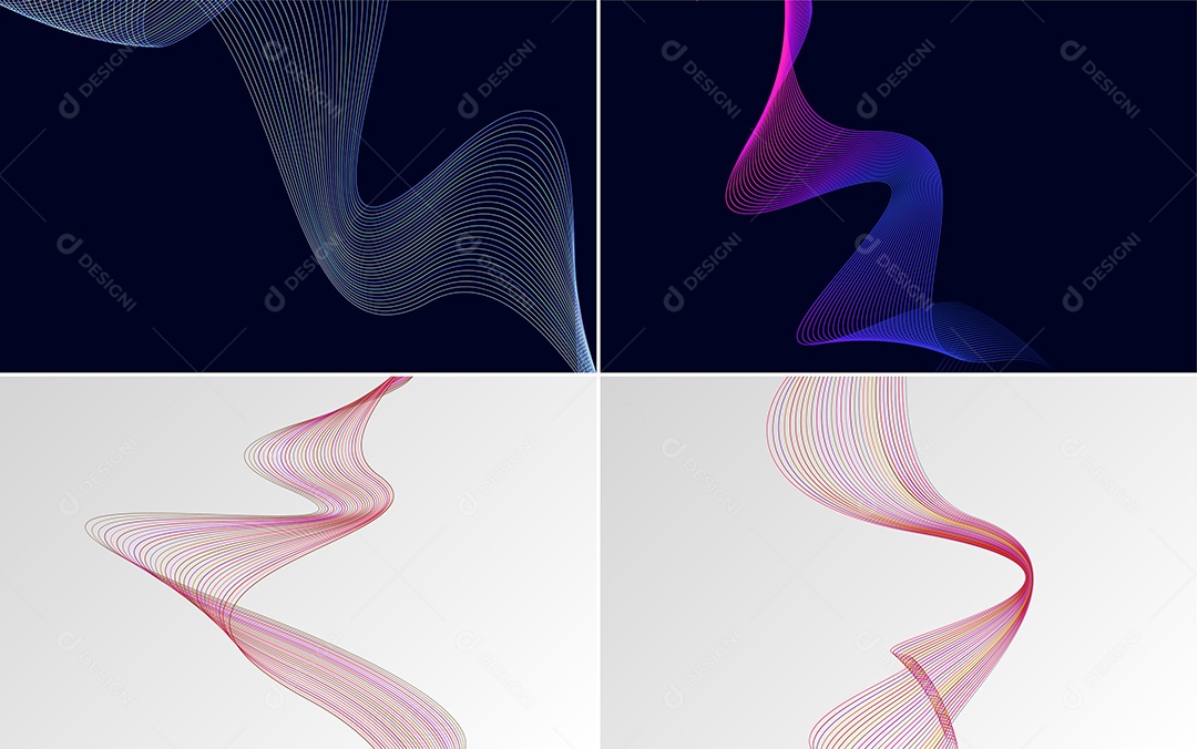 Ondas Sonoras Coloridas Dinâmicas De Linhas Vetor EPS