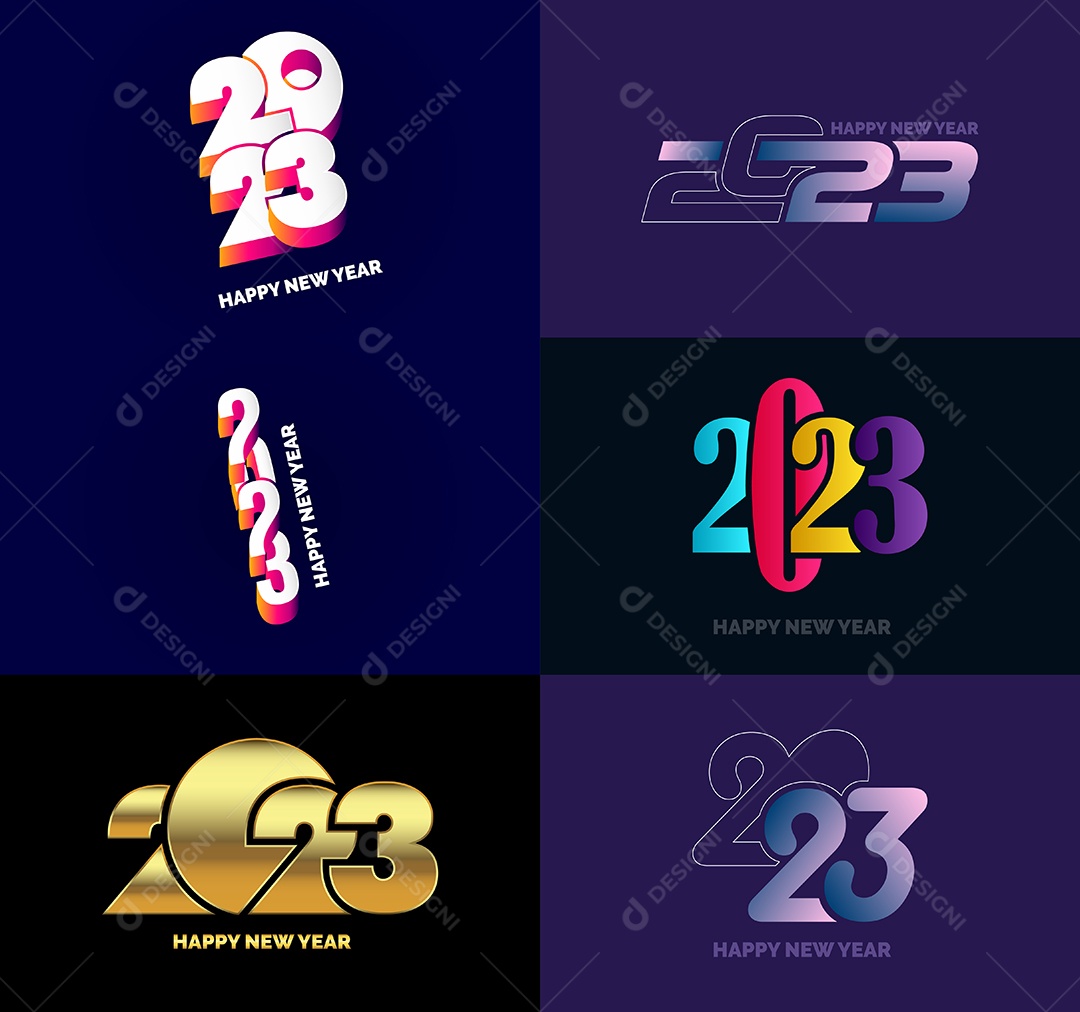 Logotipos 2023 Feliz Ano Novo Vetor EPS