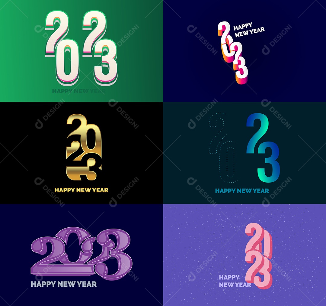 Logotipos 2023 Feliz Ano Novo Vetor EPS