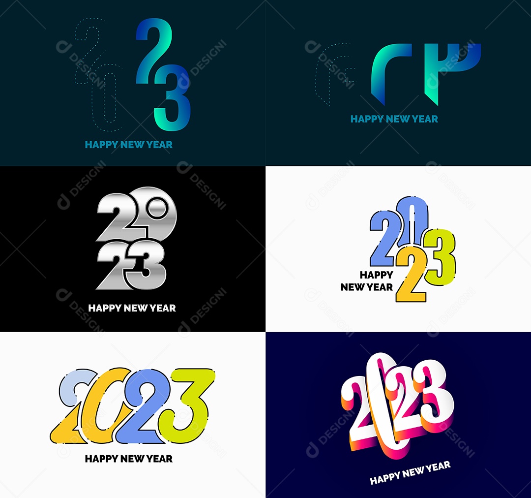 Logotipos 2023 Feliz Ano Novo Vetor EPS