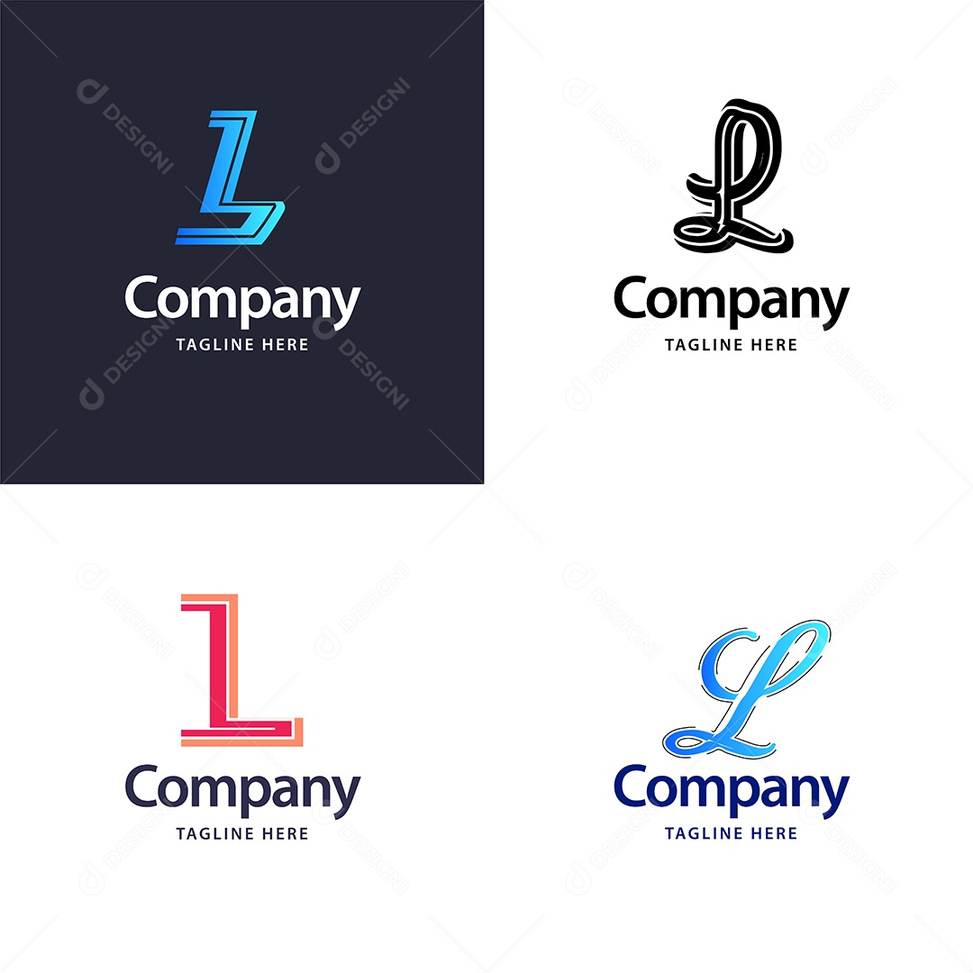 Logo L Personalizada Logotipos Modernos Vetor EPS