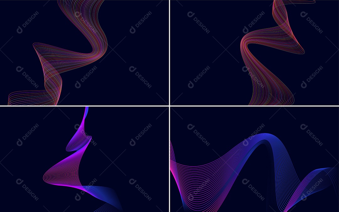 Ondas Sonoras Coloridas Dinâmicas De Linhas Vetor EPS