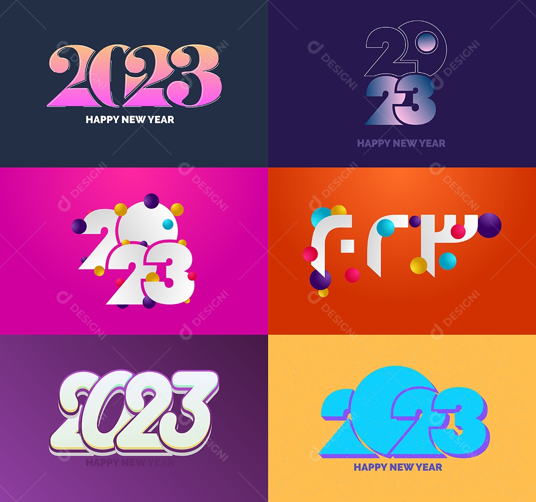 Logotipos 2023 Feliz Ano Novo Vetor EPS